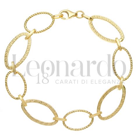 Bracciale a catena con Greca Oro .